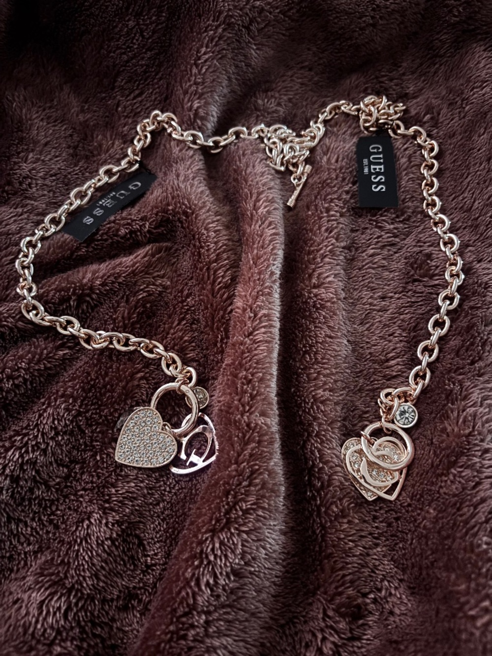 Two Guess thick rose golden chains
